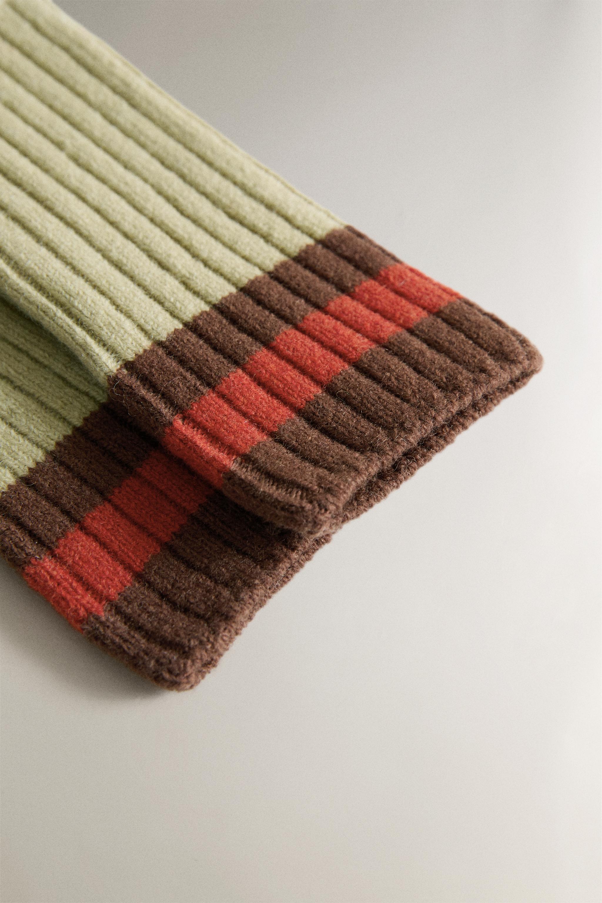STRIPED WOOL SOCKS — Red