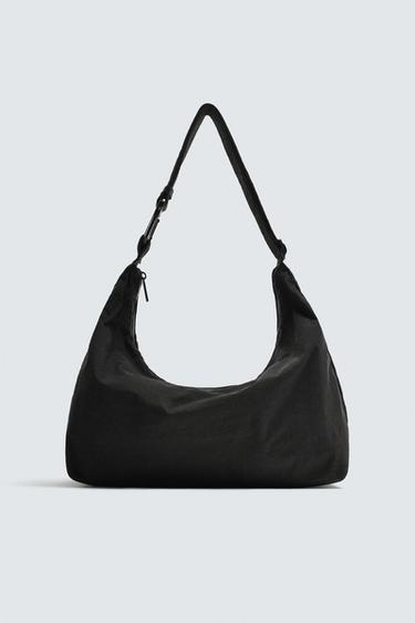 Zara NYLON SHOULDER BAG - Black