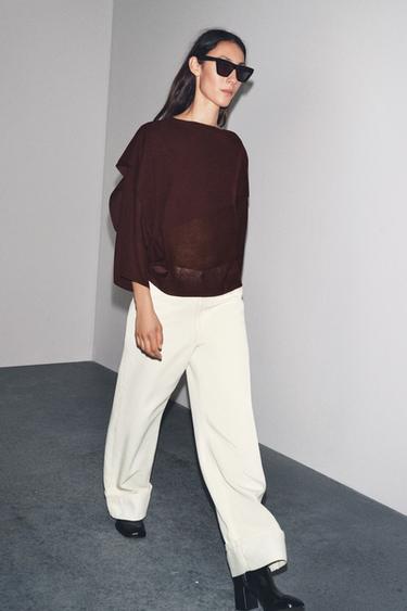 PLAIN KNIT LAYERED TOP - Aubergine by Zara