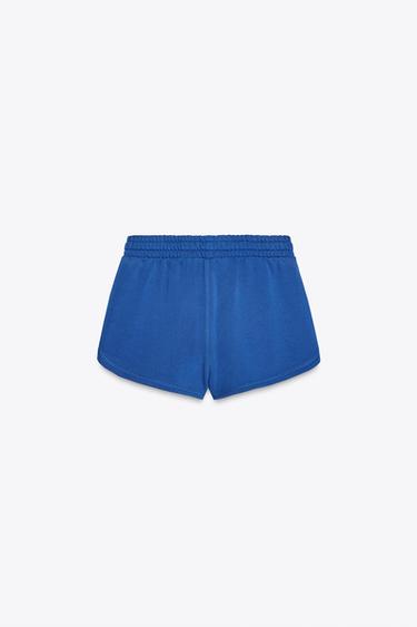 WASHED-EFFECT TEXT SHORTS - Blue by Zara - Image 6