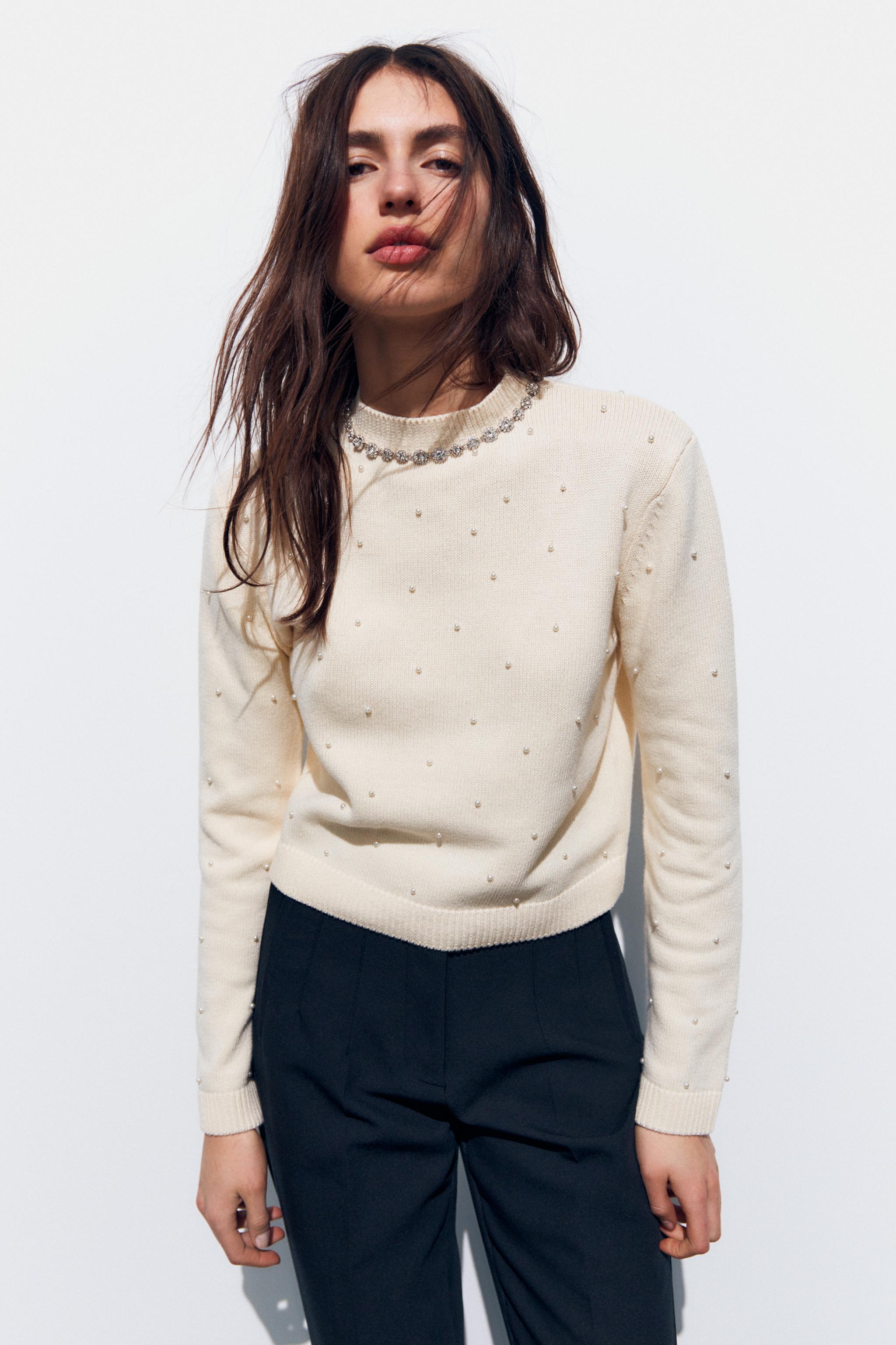 Zara jumper 2024 with pearls