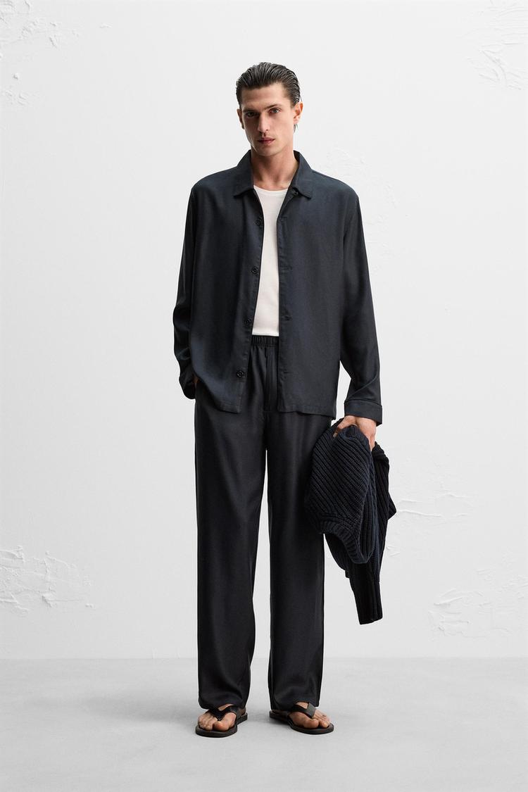 Zara Colombia Camisa Satinada Hombre Zara Shirt Camisa Zara Negra