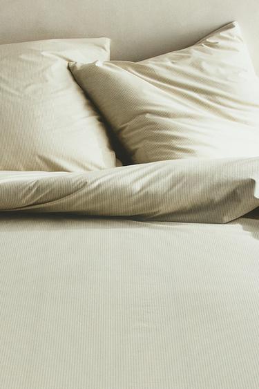 STRIPED PRINT DUVET COVER - White by Zara