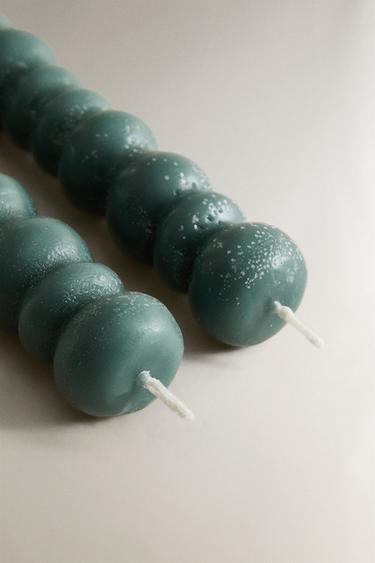 PACK BOUGIES DÉCORATIVES ONDULÉES (PACK DE 2) - Bleu clair de Zara - Image 2