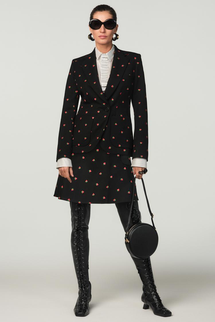 WOOL BLEND STRAWBERRY SKIRT X STEFANO PILATI - Black | ZARA United 
