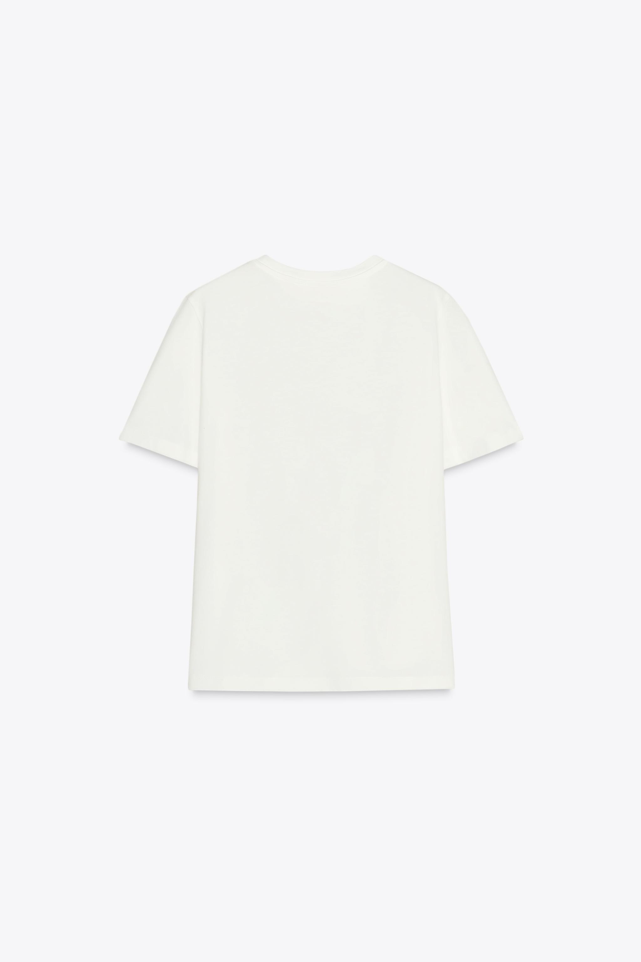 【ZARA】ブローチディテール付きTシャツ | 1165/197/620 ZARA ブローチディテール付きTシャツ 1165/197 (ZARA/Tシャツ