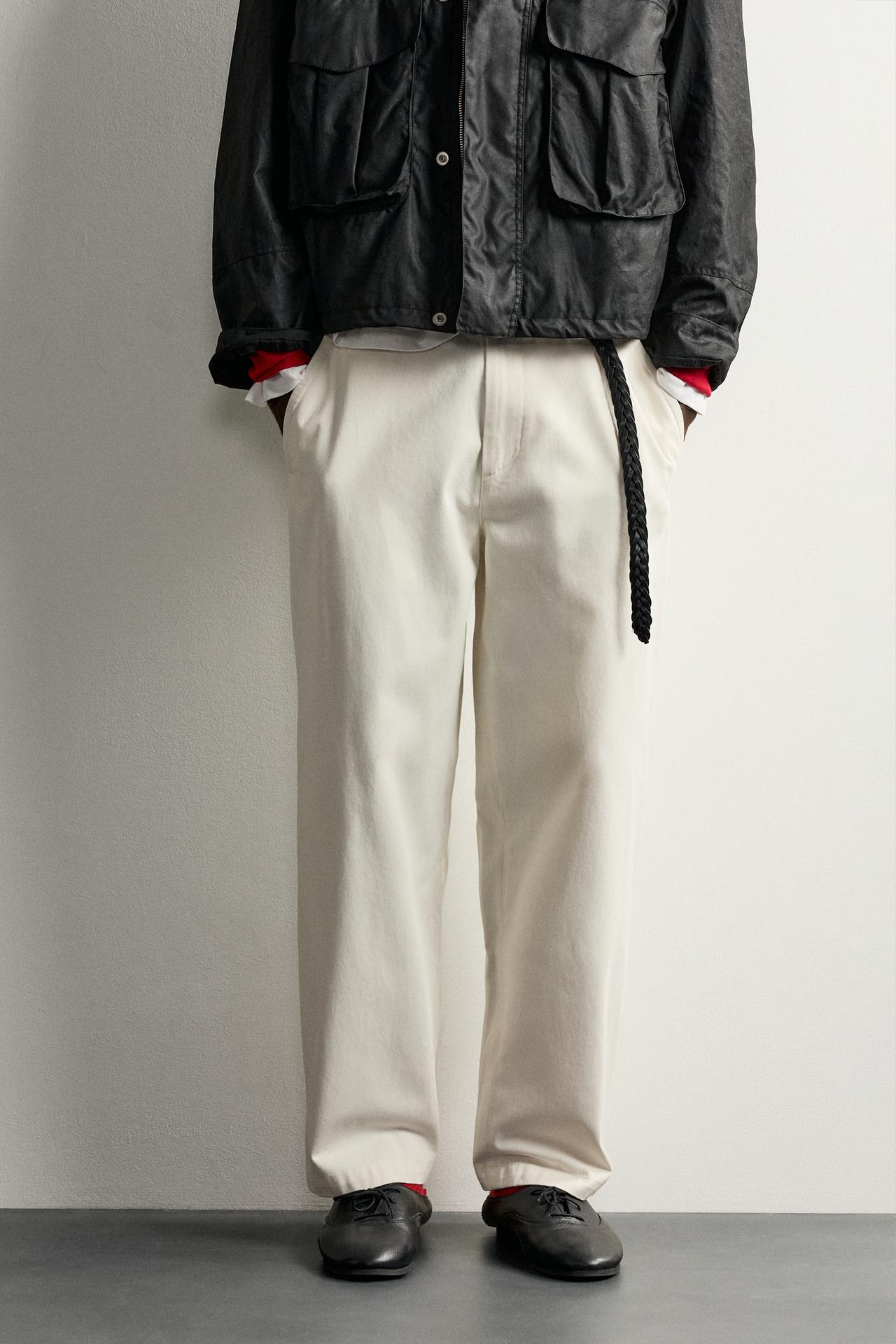 AARON LEVINE X ZARA REGULAR FIT CHINO PANTS — Ecru