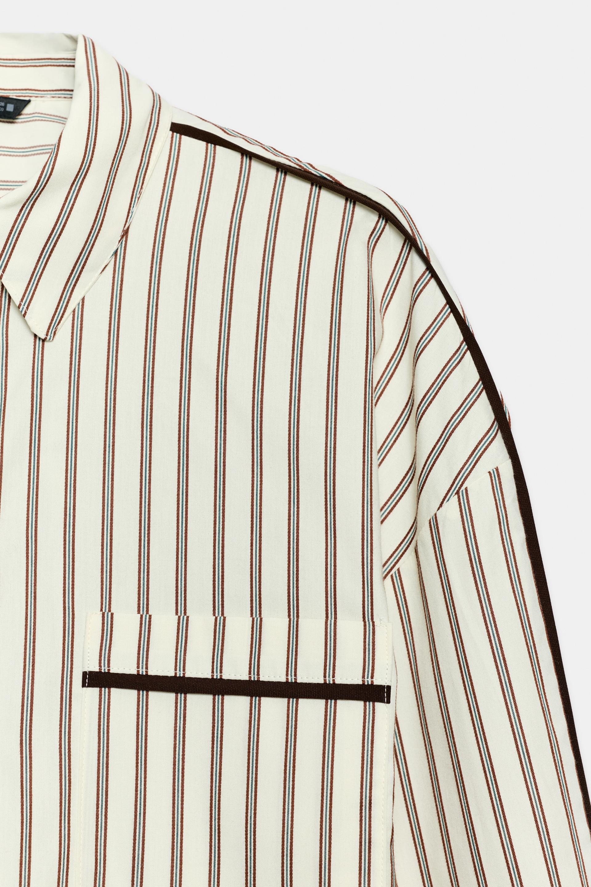 STRIPED CONTRAST PIPING SHIRT thumbnail 6