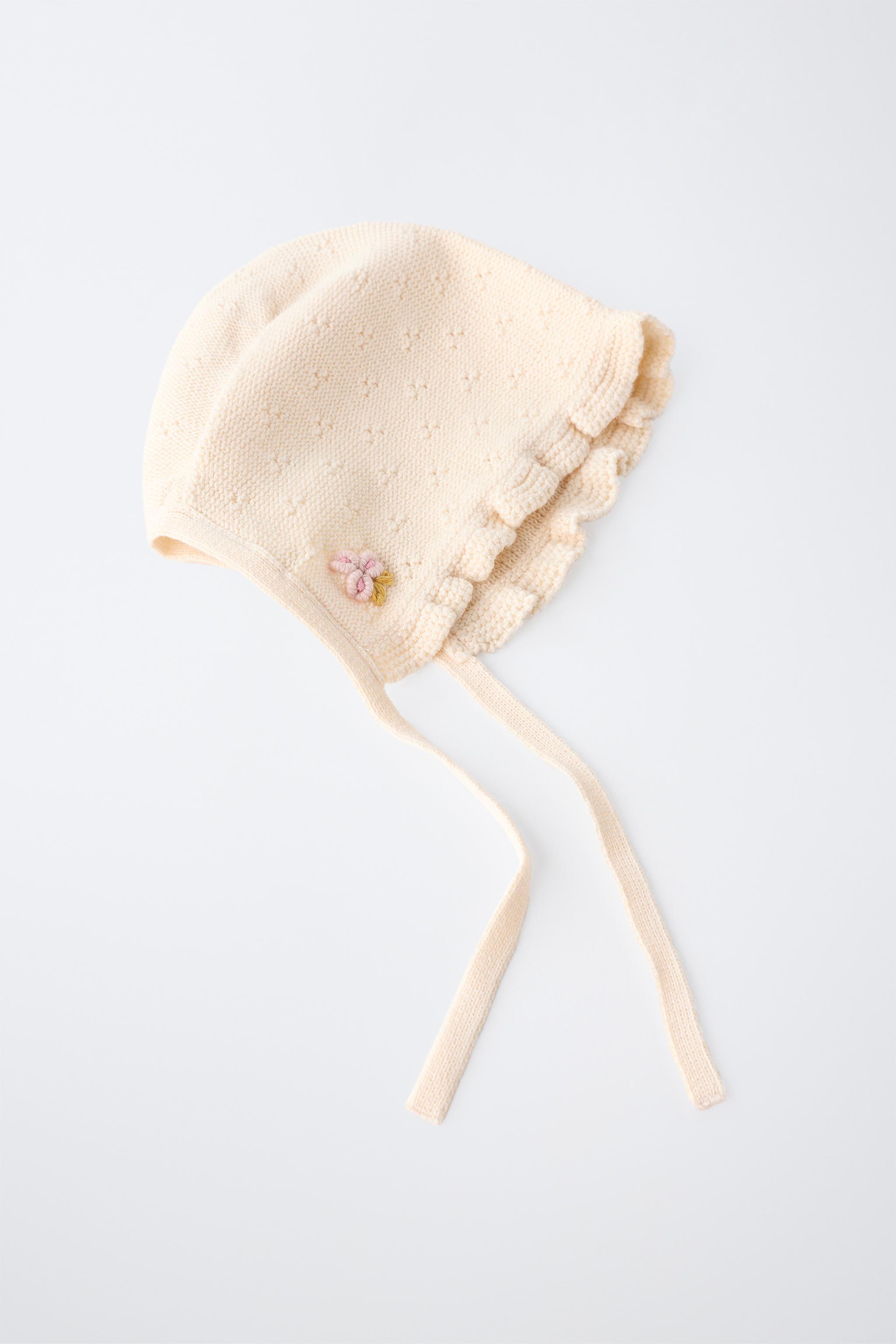 Детские свитеры Zara EMBROIDERED FLOWER KNIT BONNET — фото 4