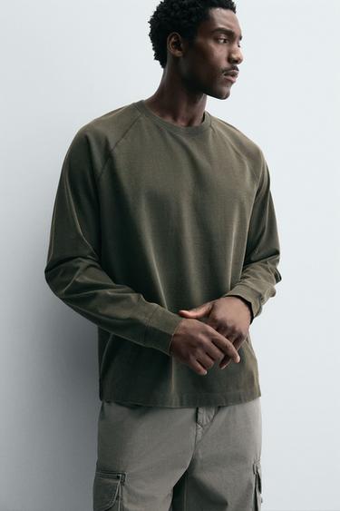 WASHED RELAXED FIT T-SHIRT - washed green by Zara - Image 5