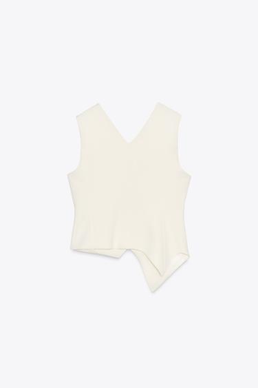 GILET ASYMÉTRIQUE ZW COLLECTION - Écru de Zara - Image 6