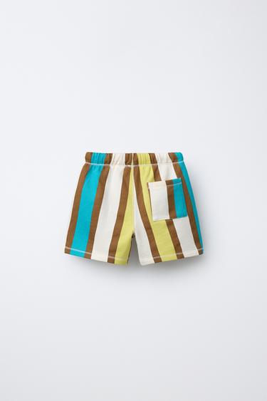 SHORT À RAYURES ÉTIQUETTE - Multicolore de Zara - Image 1
