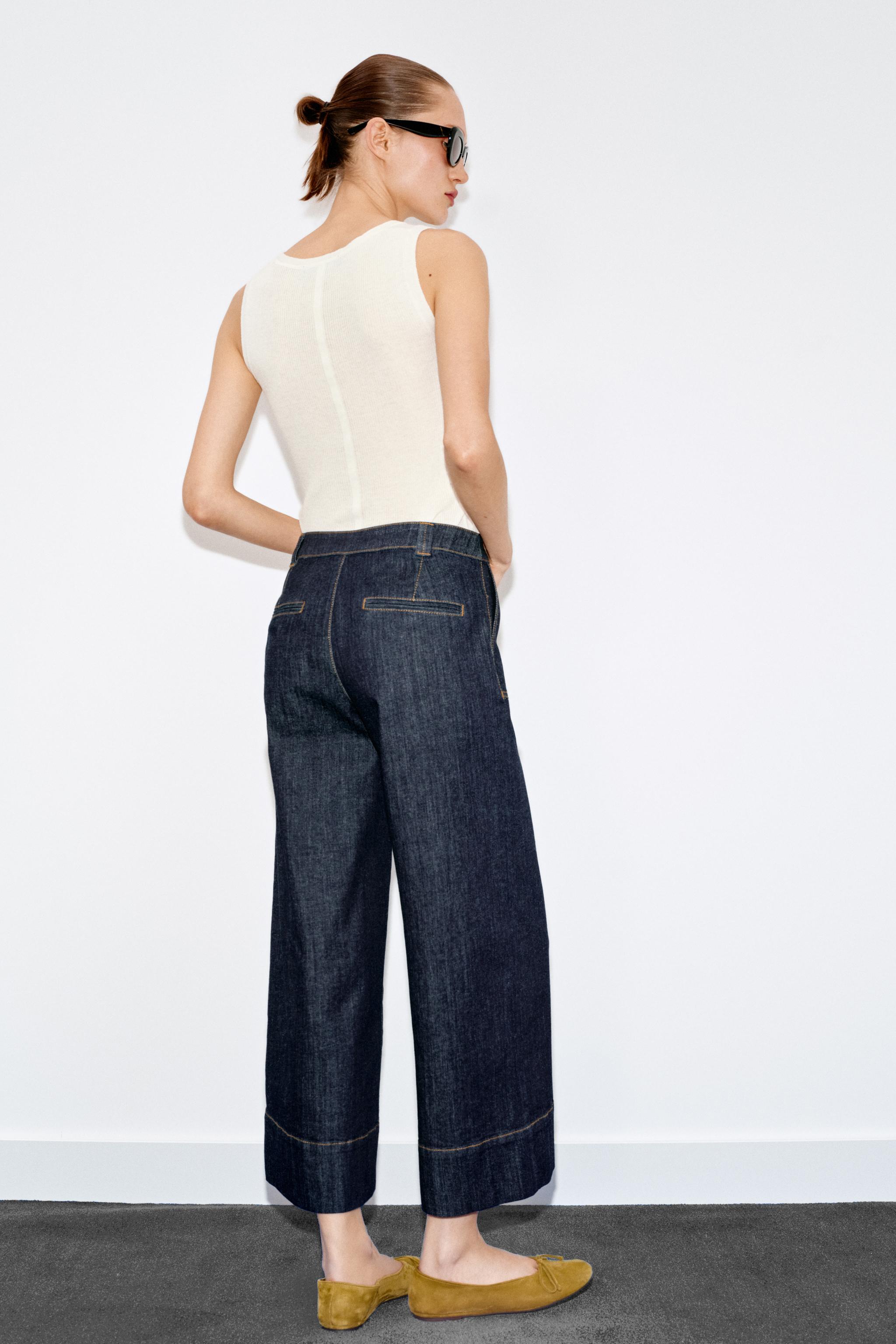 Женские джинсы Zara Z1975 MID-RISE CULOTTE JEANS — фото 6