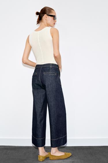 Z1975 MID-WAIST CULOTTES JEANS - Blue by Zara - Image 5