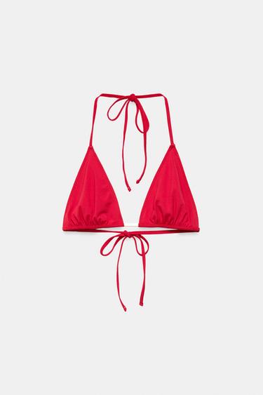 TOP BIKINI UNI PIÈCE MÉTALLIQUE - Rouge de Zara - Image 4