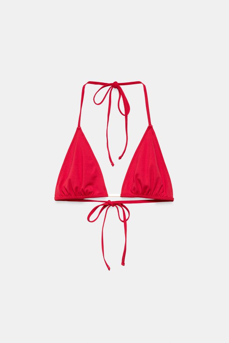 PLAIN BIKINI TOP WITH METAL DETAIL