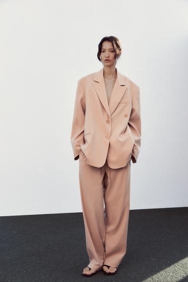 PANTALON À TAILLE ÉLASTIQUE - Rose pâle de Zara