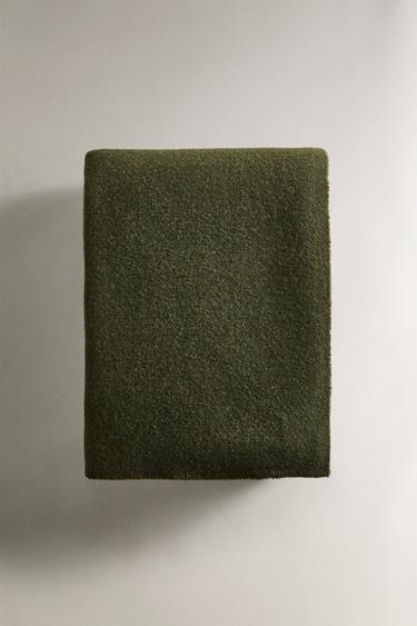 XXL WOOL THROW - Green by Zara