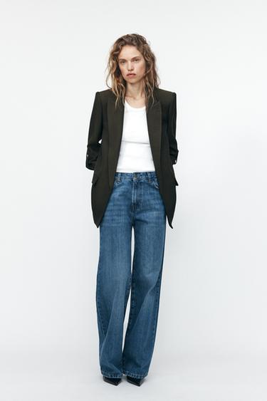 BLAZER WITH TURN-UP CUFFS - Dark khaki by Zara - Image 0