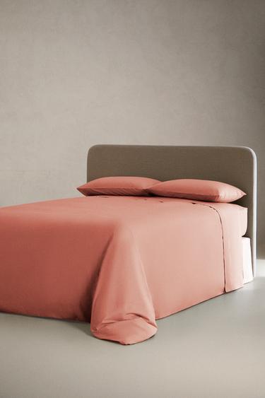 DRAP-HOUSSE PERCALE DE COTON | 30 CM DE HAUT (200 FILS) - Corail de Zara - Image 1
