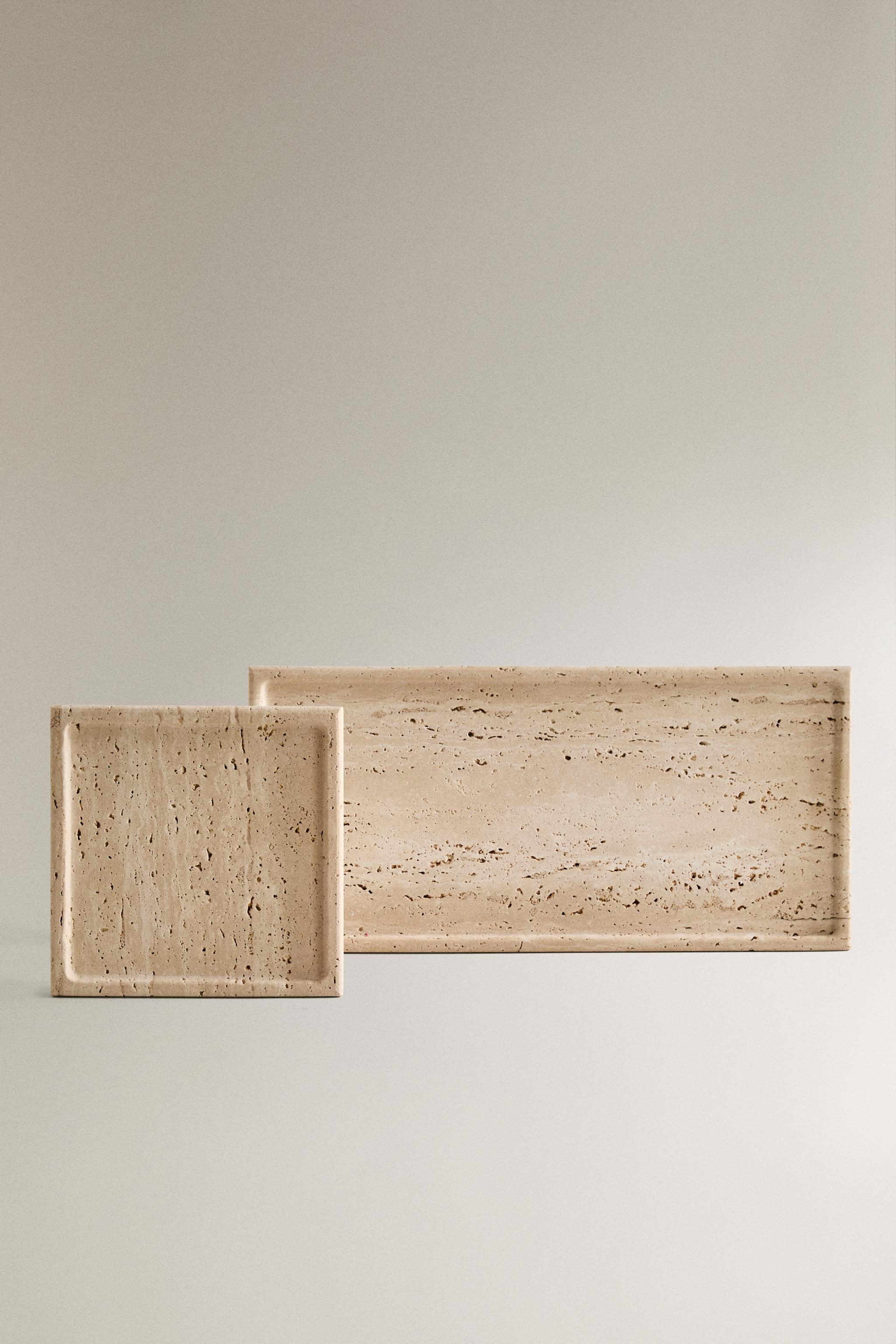 BEIGE MARBLE TRAY — Beige