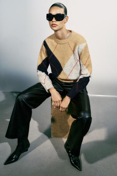 PULL EN MAILLE À LOSANGES - Multicolore de Zara