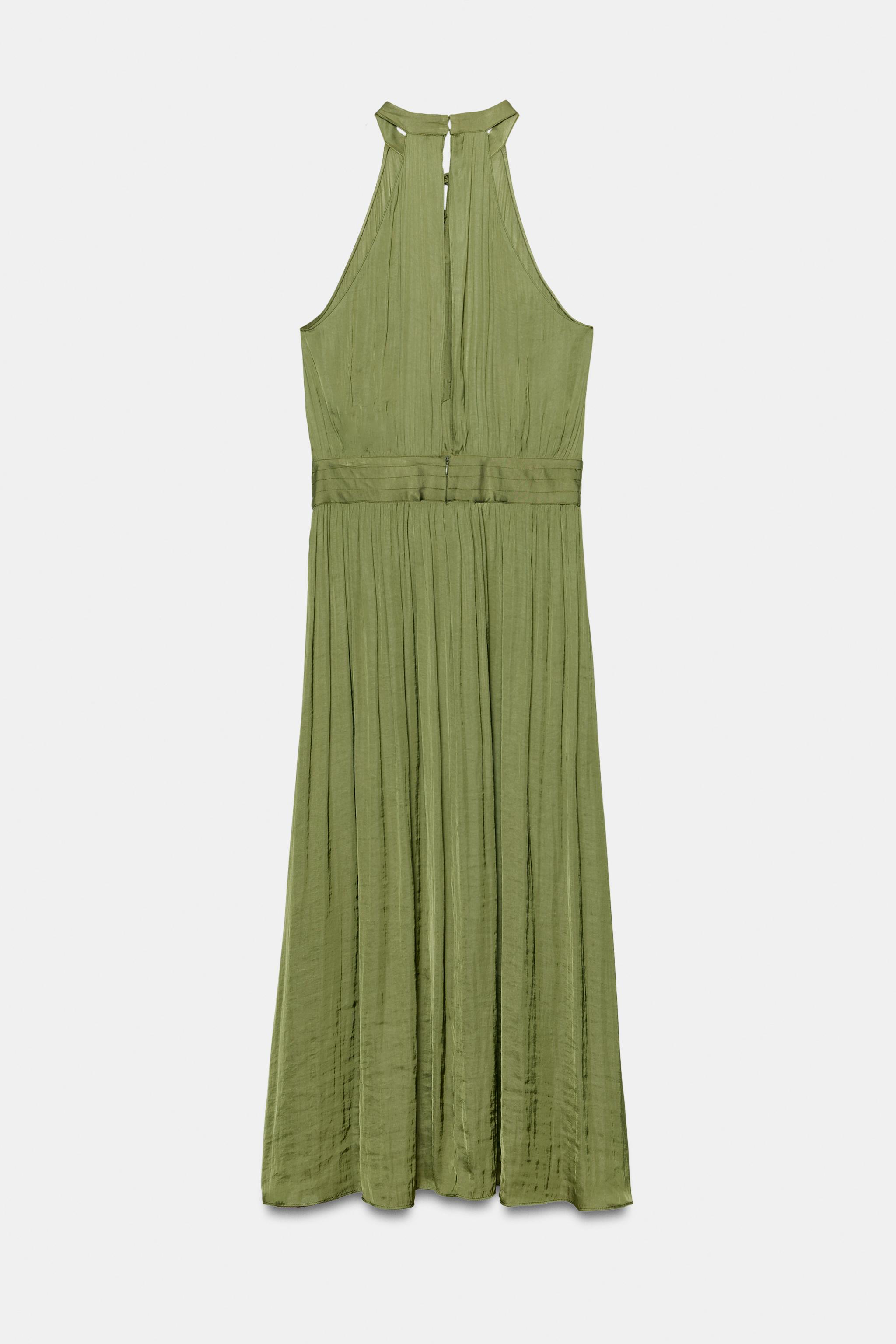 LONG HALTER FROG FASTENING DRESS