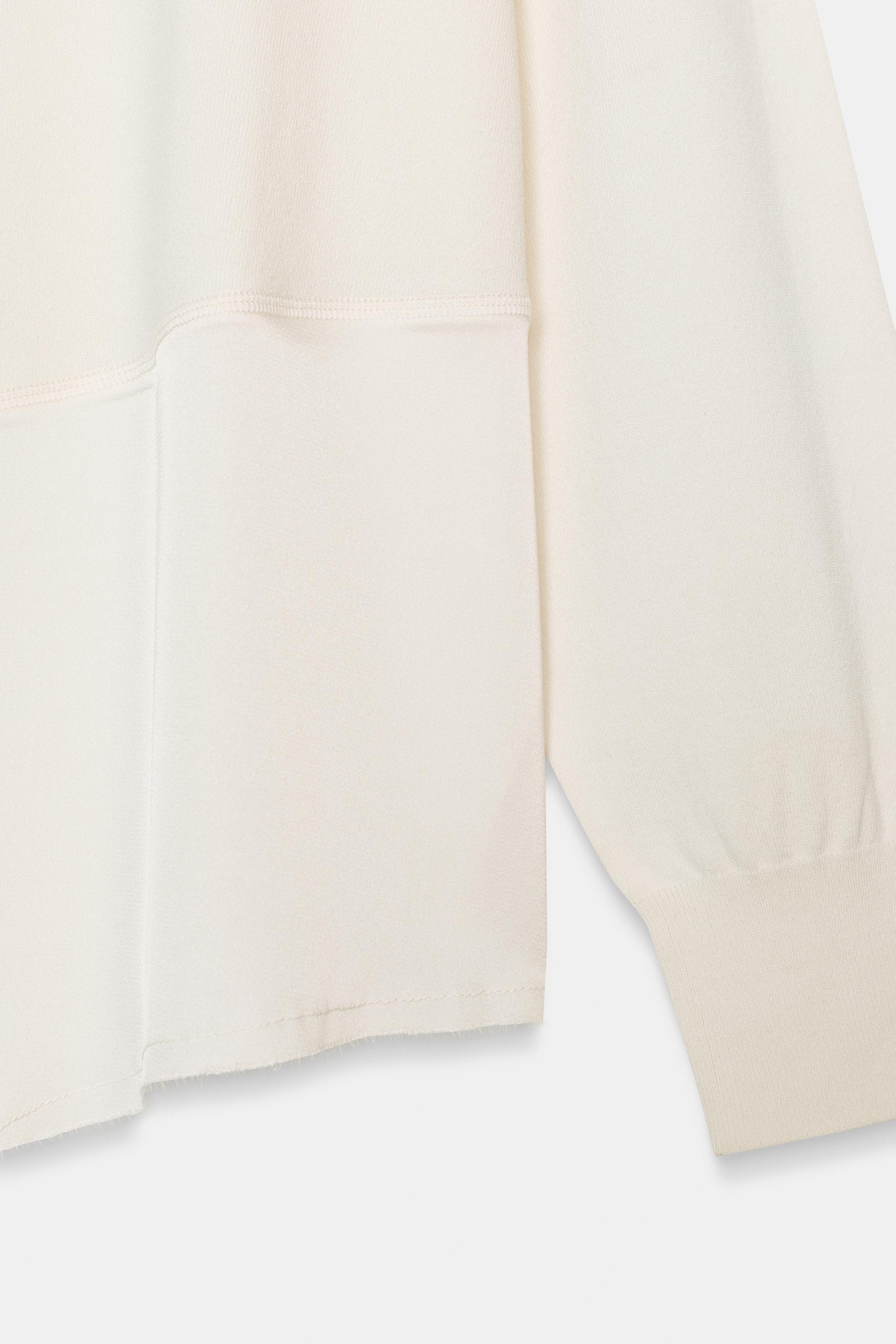 ASYMMETRIC COMBINATION KNIT JUMPER
