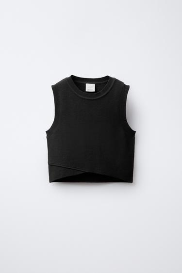 Zara KNIT TOP - Black
