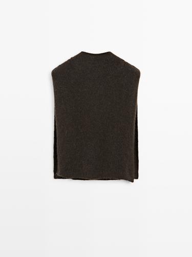 Zara Hooded alpaca blend bib - Brown