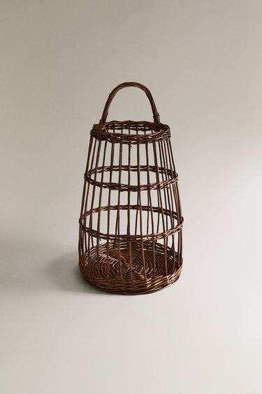 TALL RATTAN HAMPER - Dark brown by Zara - Image 1
