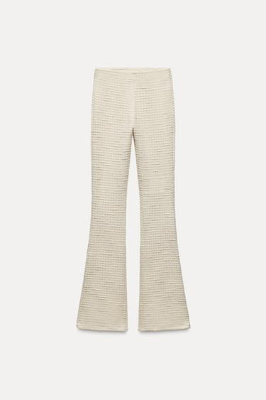 PANTALÓN FLARE ESTRUCTURA - Crudo / Beige de Zara