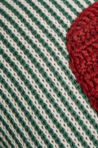 COUSSIN ENFANT BRODÉ LETTRE B - Vert de Zara - Image 2