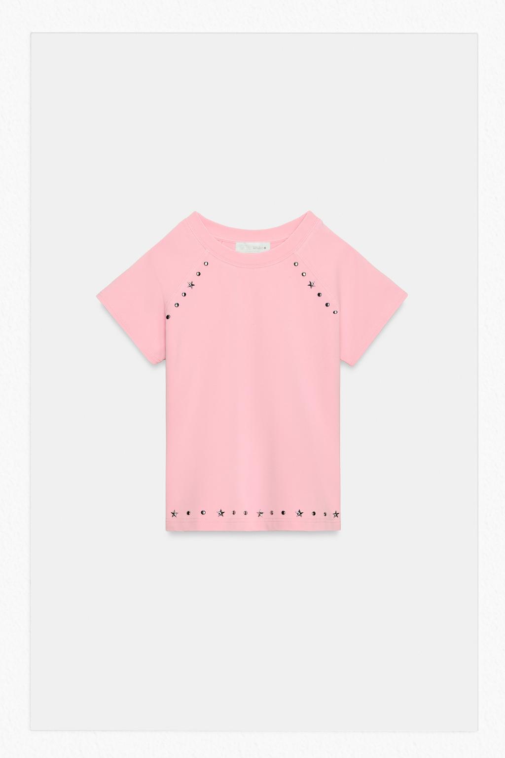 WASHED EFFECT STUDDED T-SHIRT - image 2