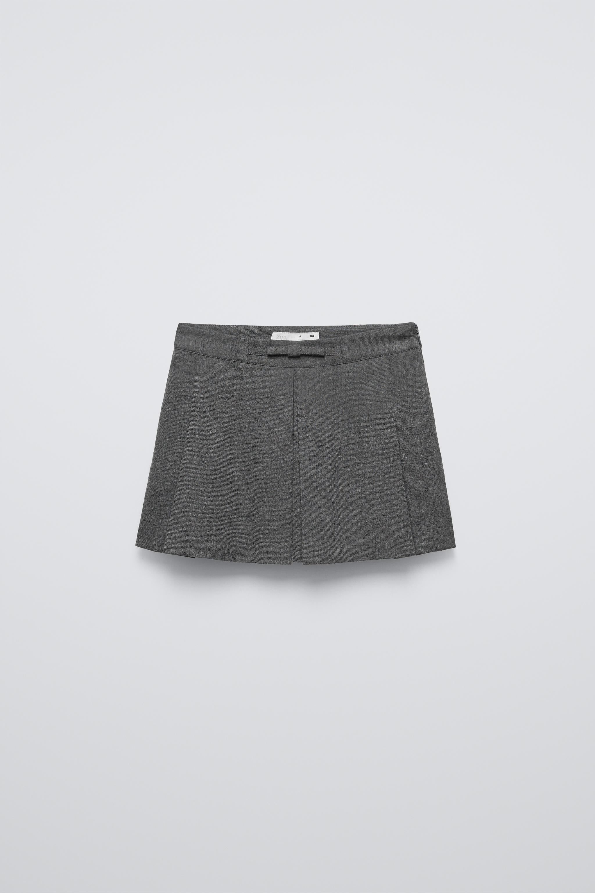 JUPE SHORT A NOEUD Gris ZARA France