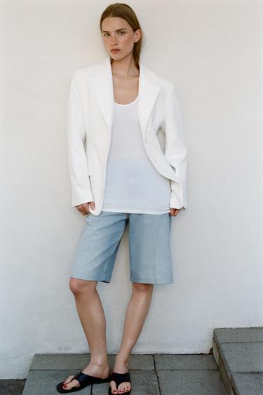 FITTED WAIST BLAZER - White by Zara - Image 0