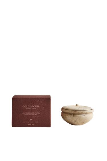 Zara (100 G) GOLDEN CUIR SCENTED CANDLE - Mustard