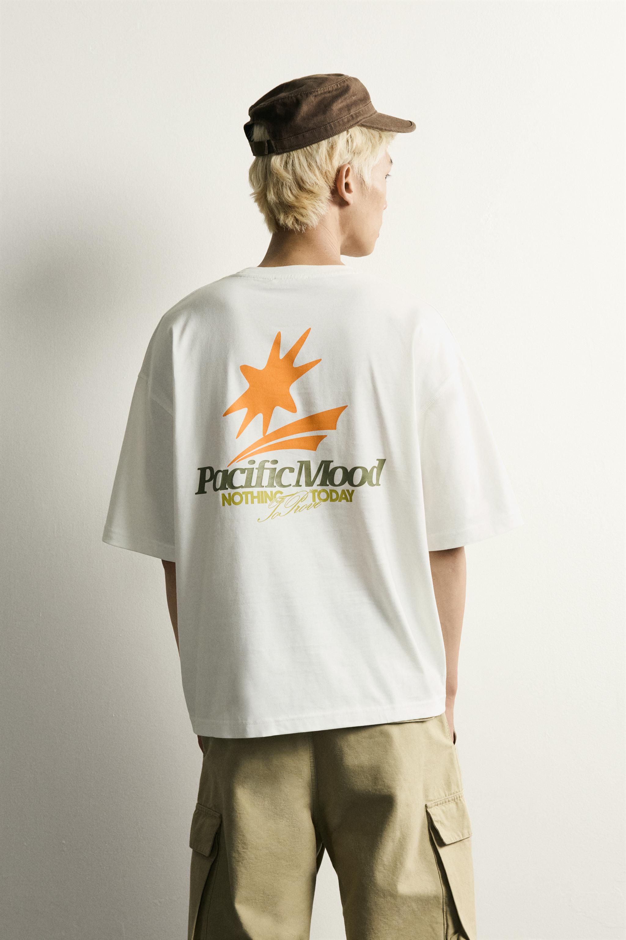 Мужские футболки Zara RELAXED FIT COMBINATION GRAPHIC T-SHIRT — фото 3