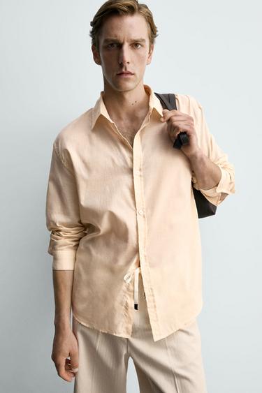 CHEMISE SEMI-TRANSPARENTE COUPE DÉCONTRACTÉE - Écru de Zara - Image 4