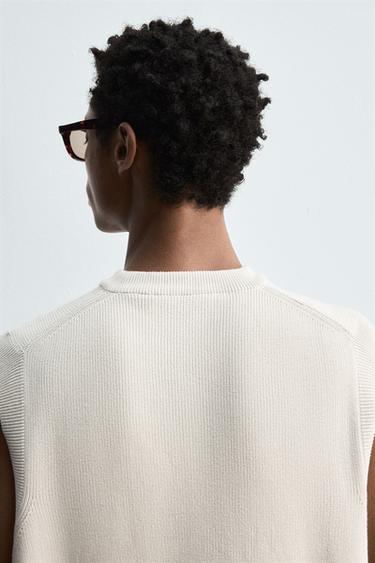 COTTON KNIT WAISTCOAT - Stone by Zara - Image 5