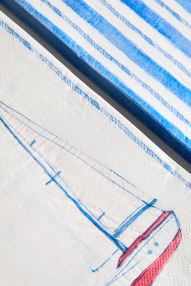 PACK OF PAPER BOAT NAPKINS (30 UNITS) - Blue by Zara - Image 3