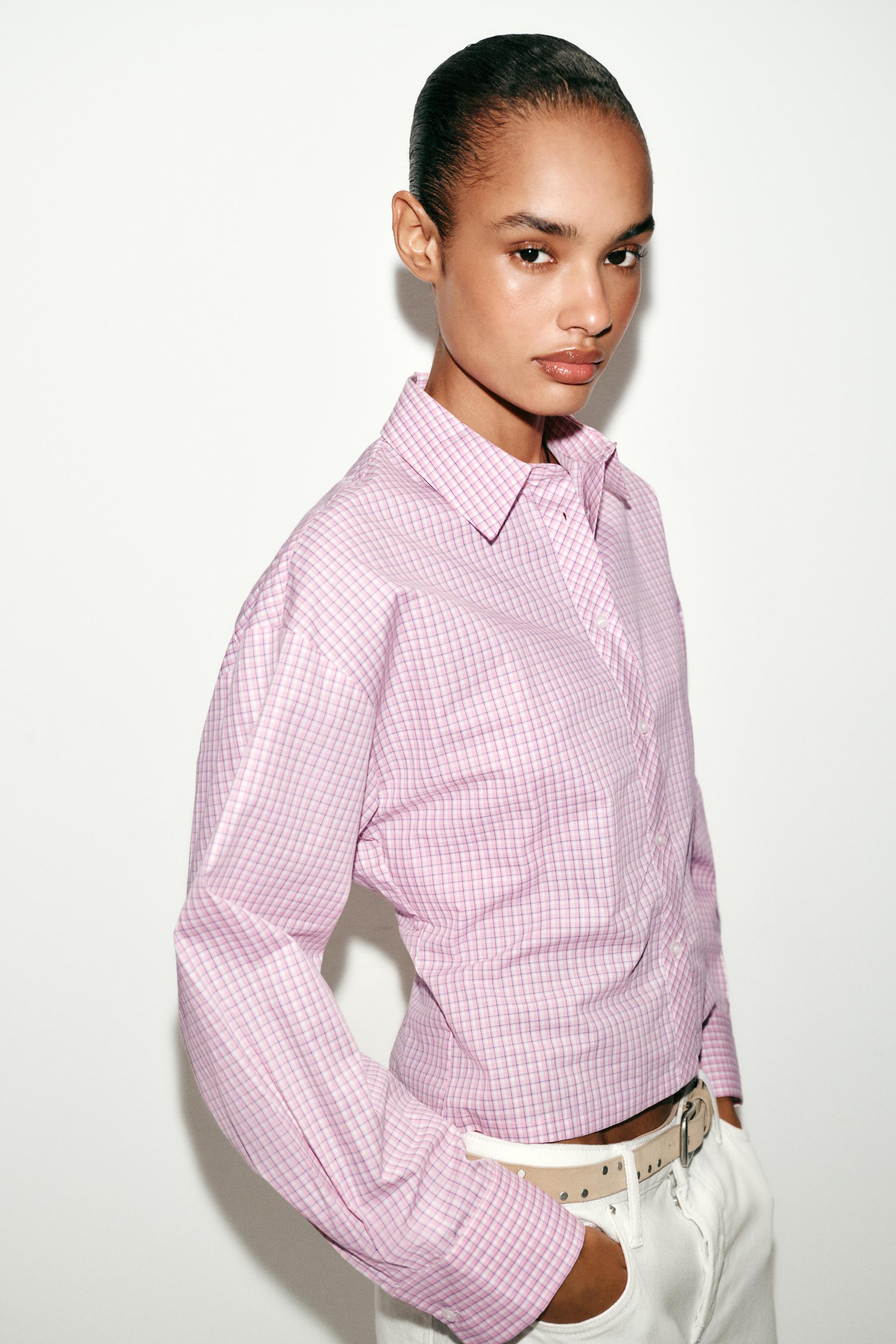 CHEMISE À CARREAUX AVEC PINCES AU DOS