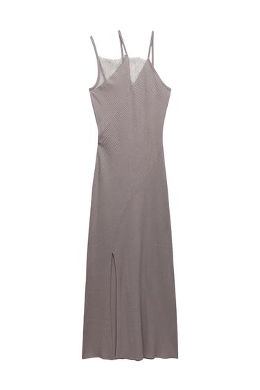COMBINATION KNIT SLIP DRESS