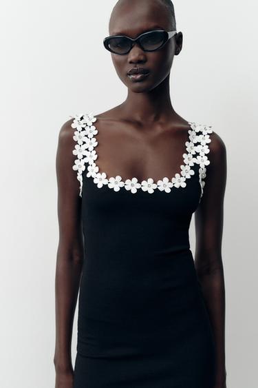 FLORAL HARDWARE STRETCH DRESS - Black by Zara - Image 1
