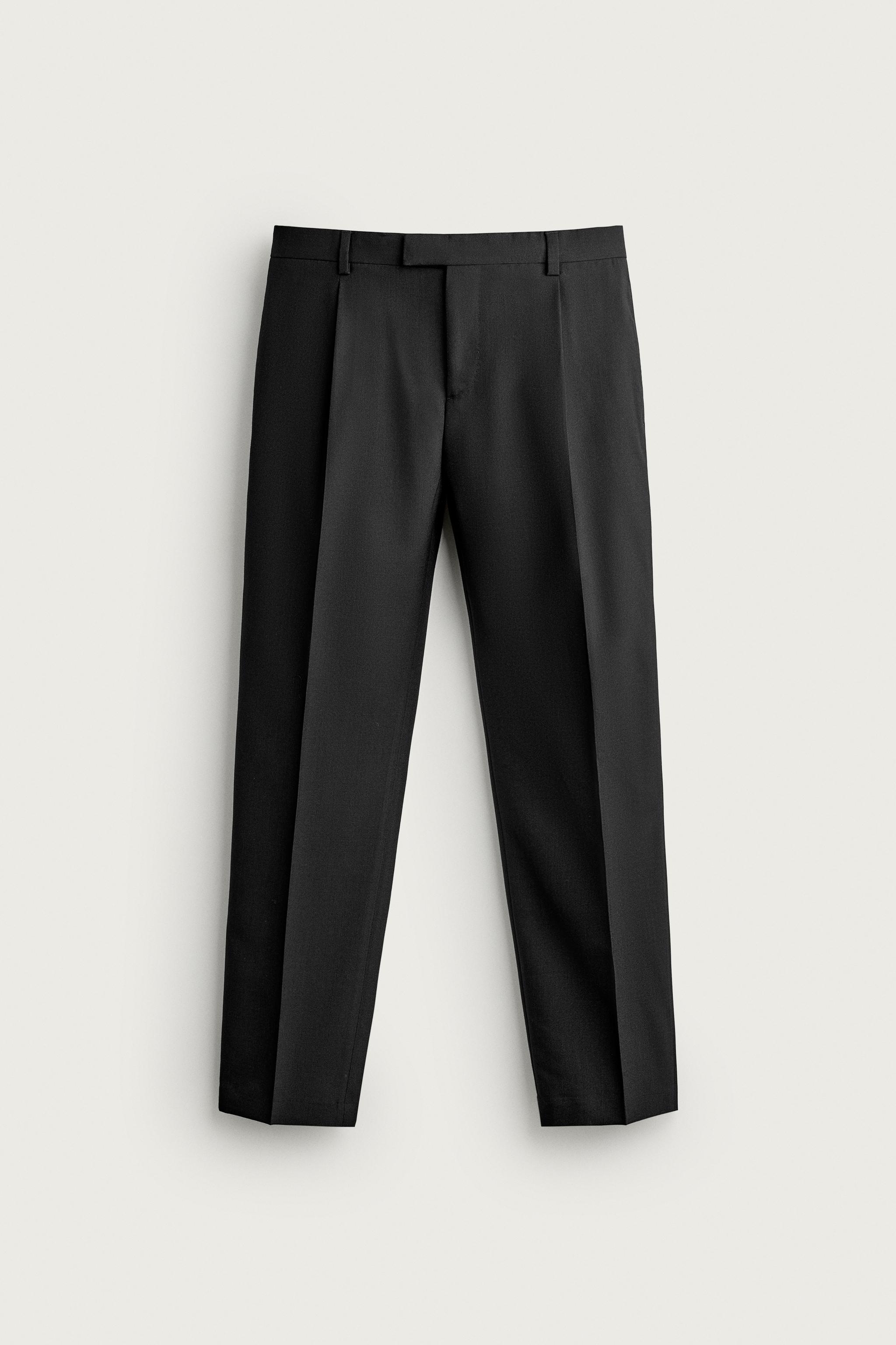 Мужские брюки Zara REGULAR FIT PLEATED TUXEDO PANTS — фото 5