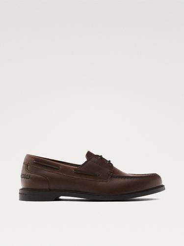 Zara Oiled leather deck shoes - Brown