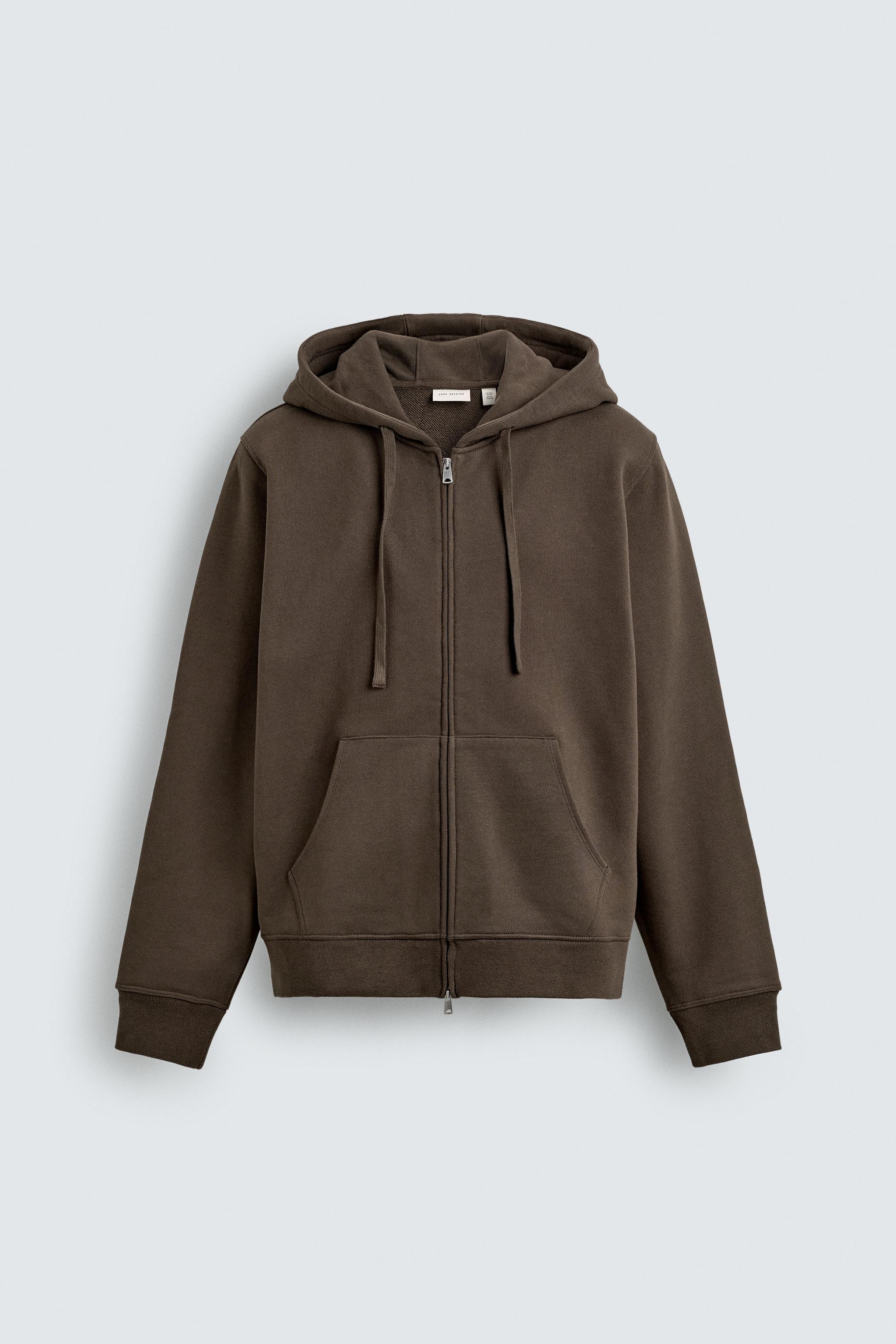 ORIGINS HEAVYWEIGHT ZIP HOODIE - Chocolate | ZARA United States