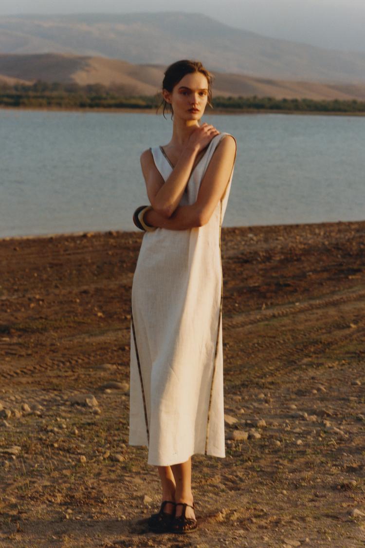 Clearance White T Shirt Contrast Dress Zara White T Shirt Contrast