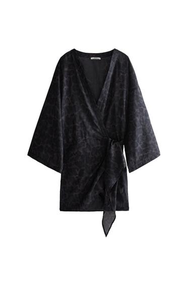 ANIMAL PRINT COTTON DRESS - Brown by Zara