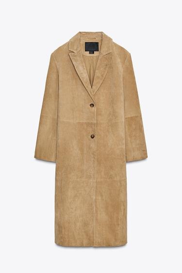 SUEDE LEATHER COAT ZW COLLECTION LIMITED EDITION - Beige by Zara